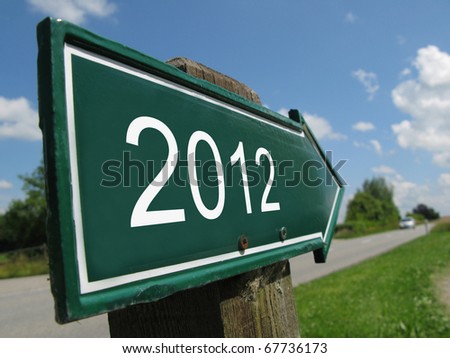 2012 signpost along a rural road