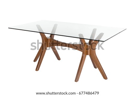 Wooden table isolated on white background
