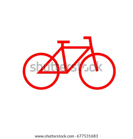 Bicycle line red vector eps 10