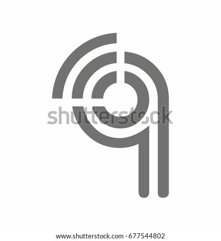Letter Q with WiFi logo vector