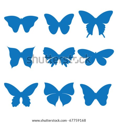 Vector illustration of the icons butterfly