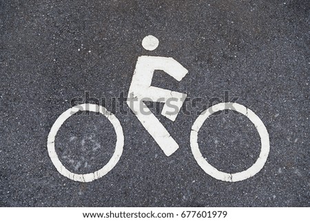 Bicycle sign in the bicycle Lane