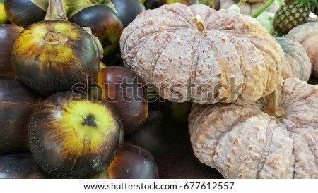 Borassus fruit and pumpkin