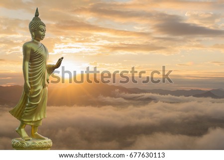 Buddha statue and Buddhist  holiday  background  