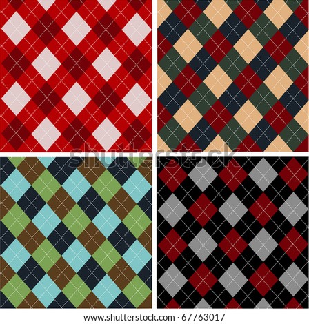 Set of plaid patterns, cottons