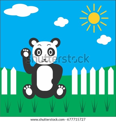panda sitting on green grass