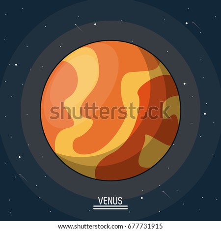 colorful poster of the planet venus in the space
