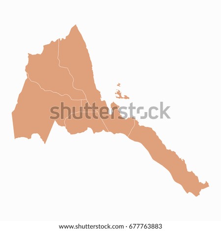 Pastel map-Eritrea map. Each city and border has separately.Vector illustration eps 10.