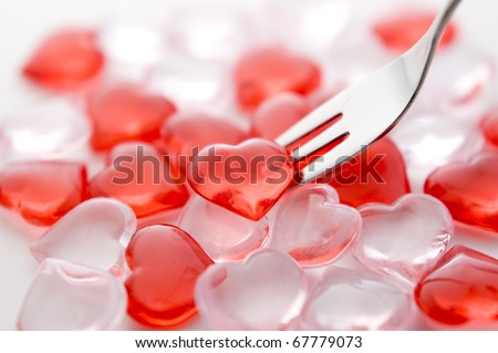 Red heart and fork