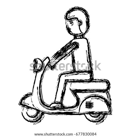 man riding a scooter icon