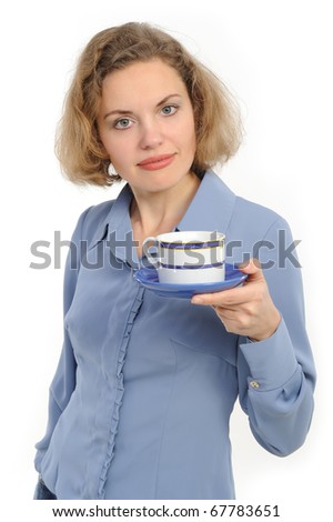 Successful business woman. Over white background