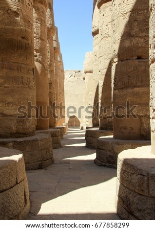 Pillars of the Great Hypostyle Hall from the Precinct of Amun-Re
