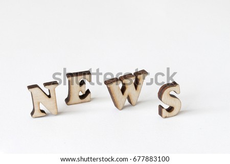 Alphabet made with wooden board,NEWS