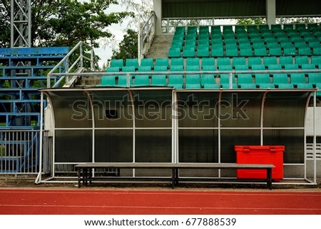 Bench seat watch in football stadium