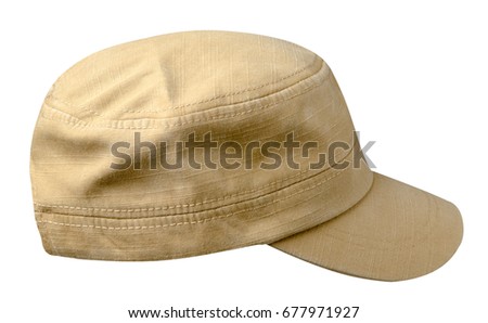 cap isolated on white background. cap with a visor. beige cap .