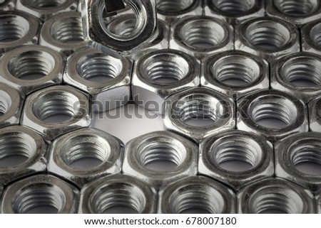 Background of hexagon screw-nuts