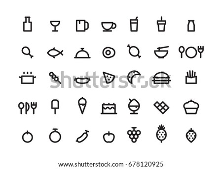 outline icon food, vector