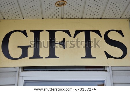 Gifts sign