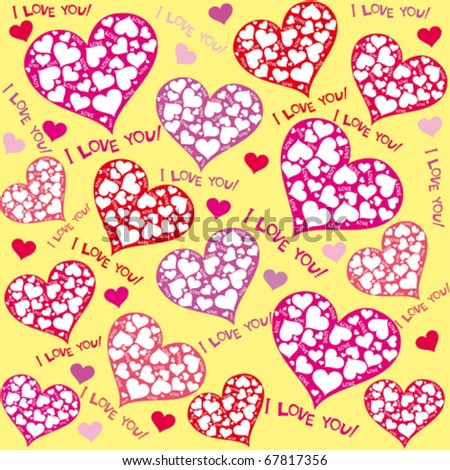 Valentine seamless hearts pattern. I love you!