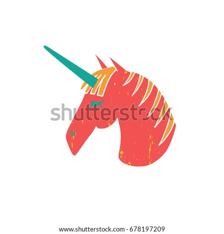 Unicorn vector icon isolated on white background