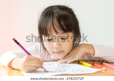 Asian kid coloring pictures.