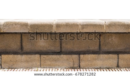 Stone parapet isolated on white background. Good background for your design Royalty-Free Stock Photo #678271282