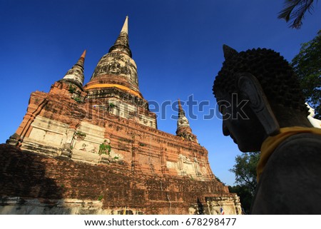 Pagoda in Wat Yai Chaimongkhon or Wat Chao Phraya Thai is a Buddhist temple in Phra Nakhon Si Ayutthaya, Thailand