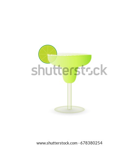 Illustration of a margarita drink isolated on a white background.