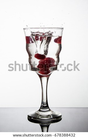 Raspberry in glass