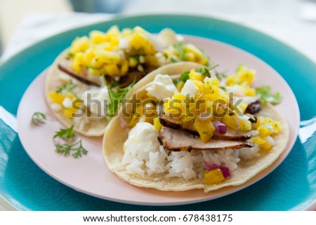 Tacos with pineapple salsa 