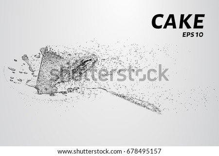 Cake of the particles. The cake consists of circles and points. Vector illustration