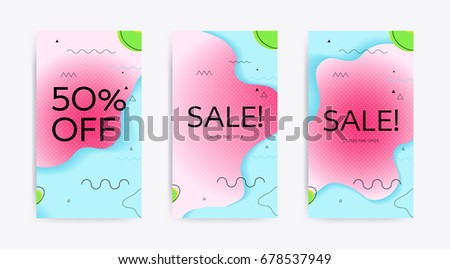 Modern color vector cover template. Light fashion fluid shapes editable composition with clipping mask. Futuristic design poster