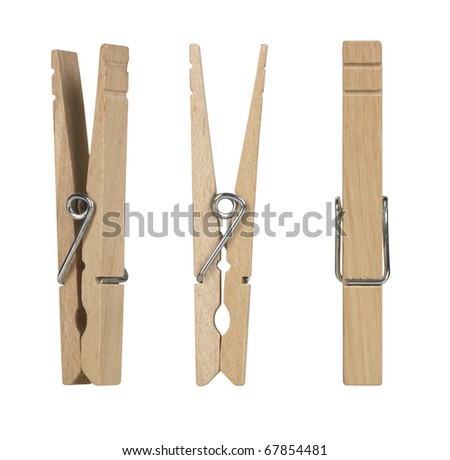wooden clothes pin with Path Royalty-Free Stock Photo #67854481