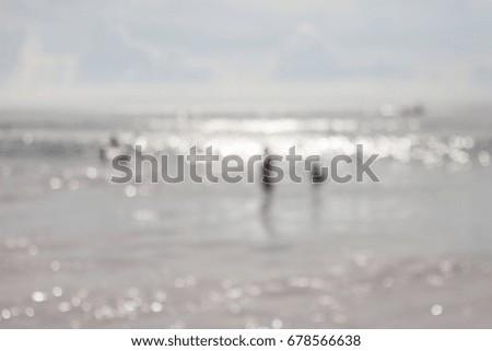 In the summer vacation. Defocused beach background