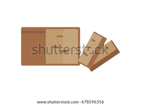 Loaf of bread  in flat style design. Cake or bun with sliced part for baking concepts, bakery logotypes, food and healthy nutrition illustrating. Isolated on white background.    