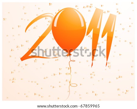 Abstract orange 2011 background with balloon