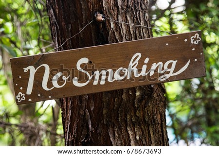 No smoking sign in the garden