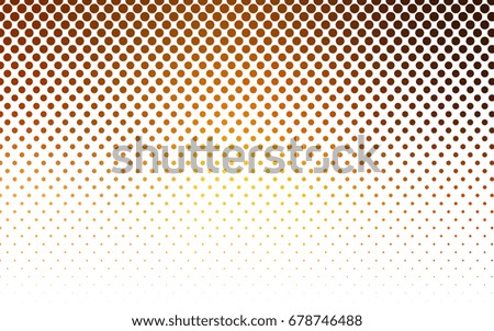 Light Orange vector red banner with set of circles, dots. Donuts Background. Creative Design Template. Technological halftone illustration.