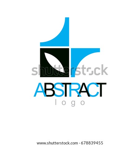 Vector abstract geometric shape best for use as corporate development symbol.