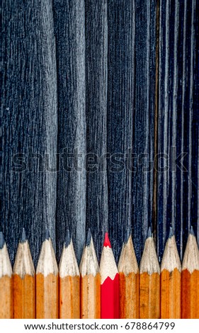 concept selection options with pencils on wooden background top 