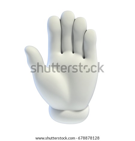Cartoon hands set - stop hand gesture 3d rendering
