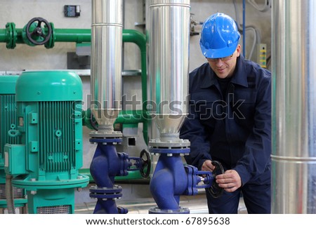 Worker in a Heating Plant Royalty-Free Stock Photo #67895638