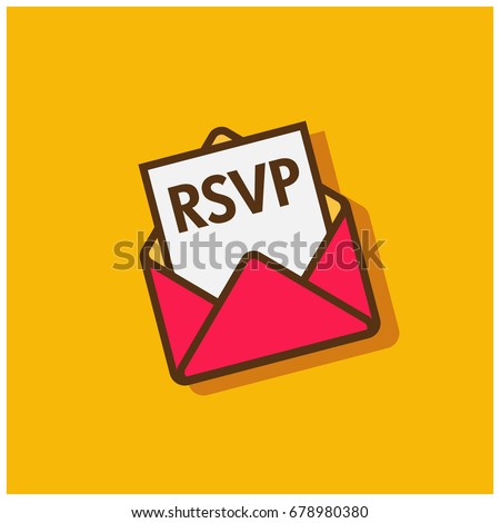  RSVP Envelope Flat Style Royalty-Free Stock Photo #678980380