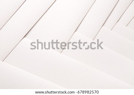 Paper geometric composition, abstract background. Creative composition of white sheets, labyrinth pattern, copy space