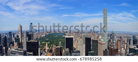 Aerial view of north Manhattan with Central Park, New York City