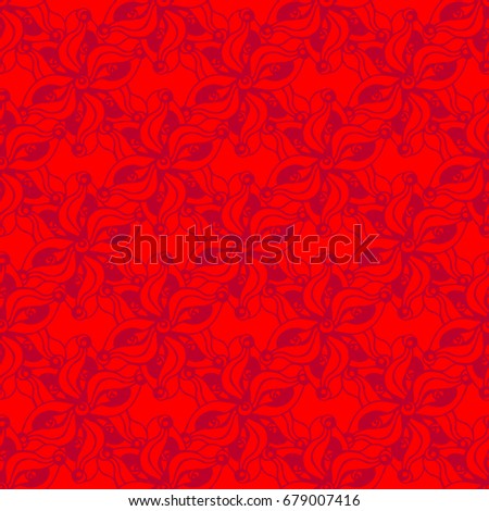 Seamless creative hand-drawn pattern of stylized flowers. Vector illustration.