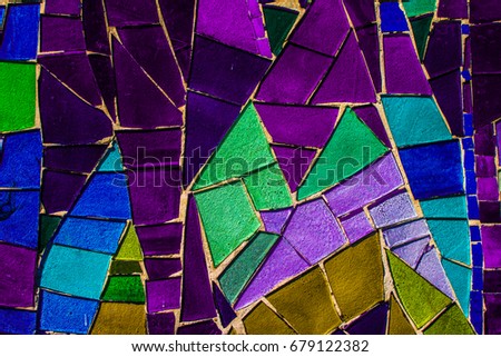 Colorful glass mosaic art and abstract wall background