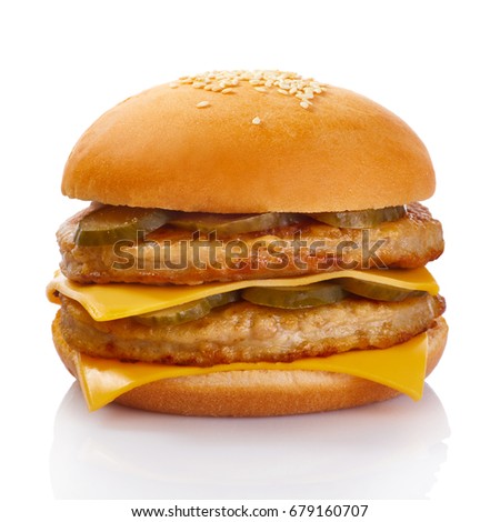 Appetizing burger isolated on white background