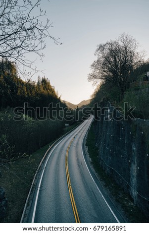 Road during sunset