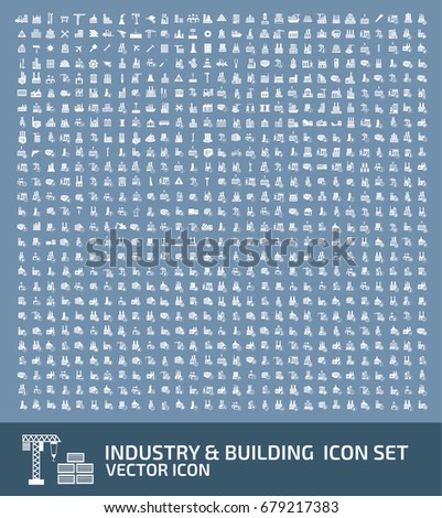 Industry and building icon set,clean vector